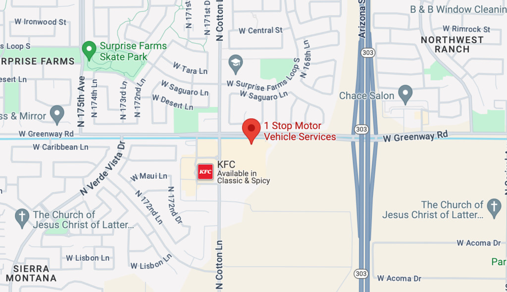 1 Stop Motor Vehicle Services in Surprise Az aerial map